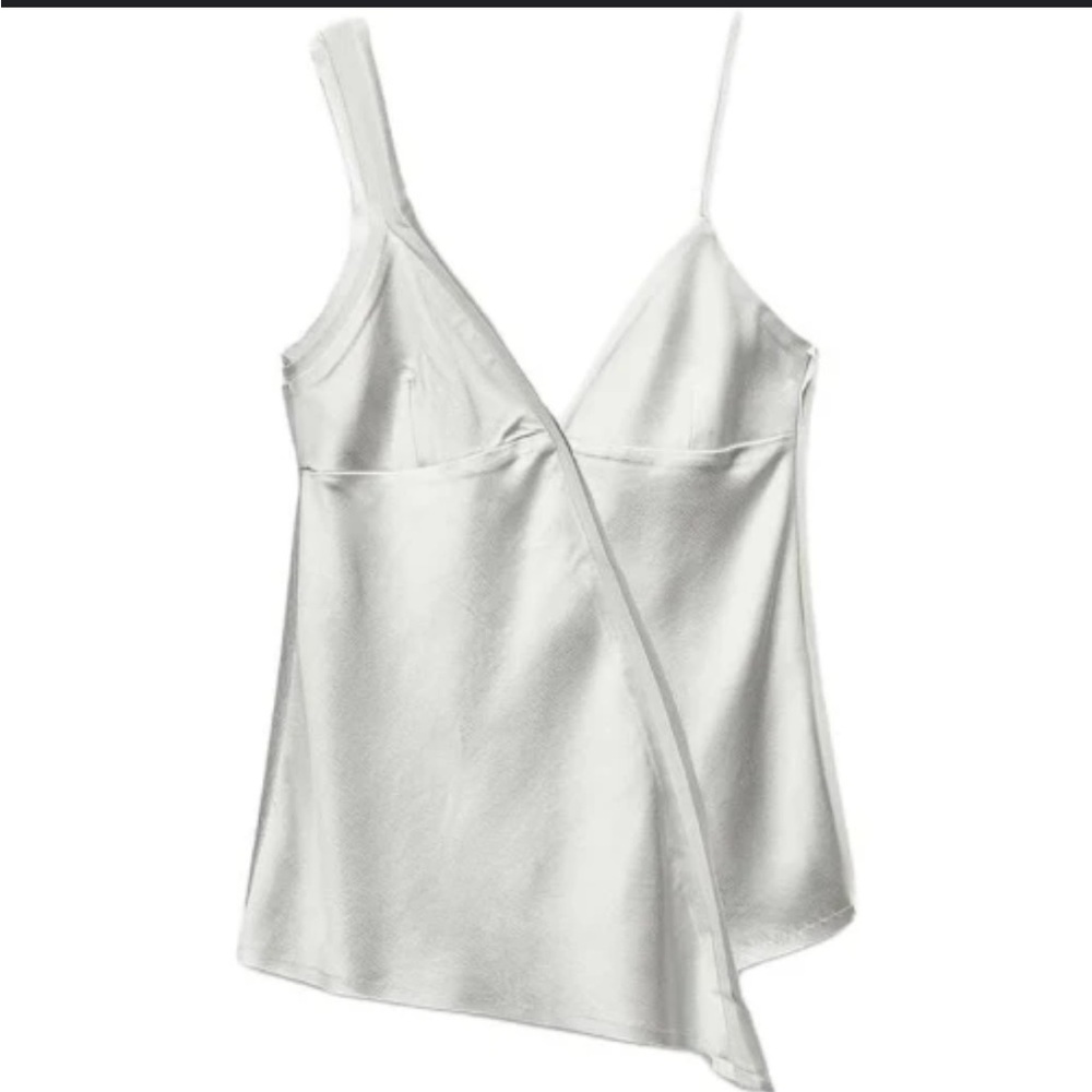 ZARA Women's Silver Satin Tank Top
